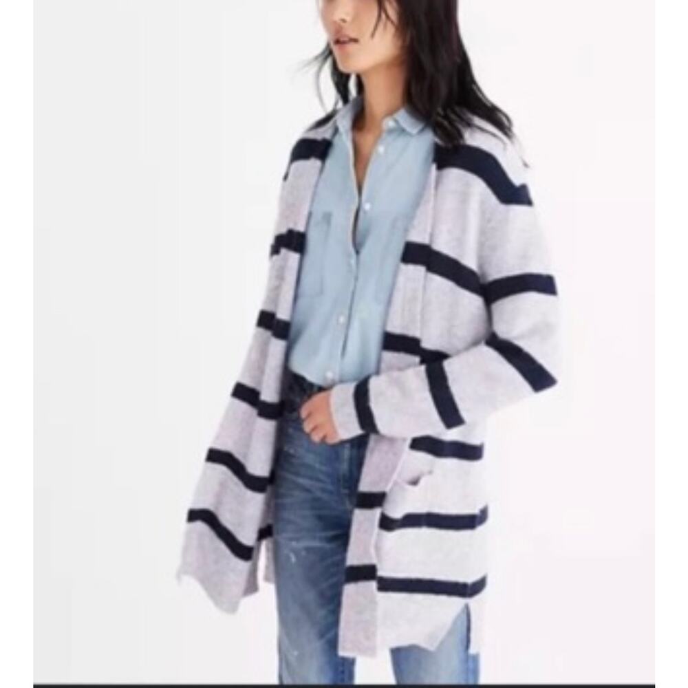 Antropologie Madewell gray and navy cardigan sweater M
